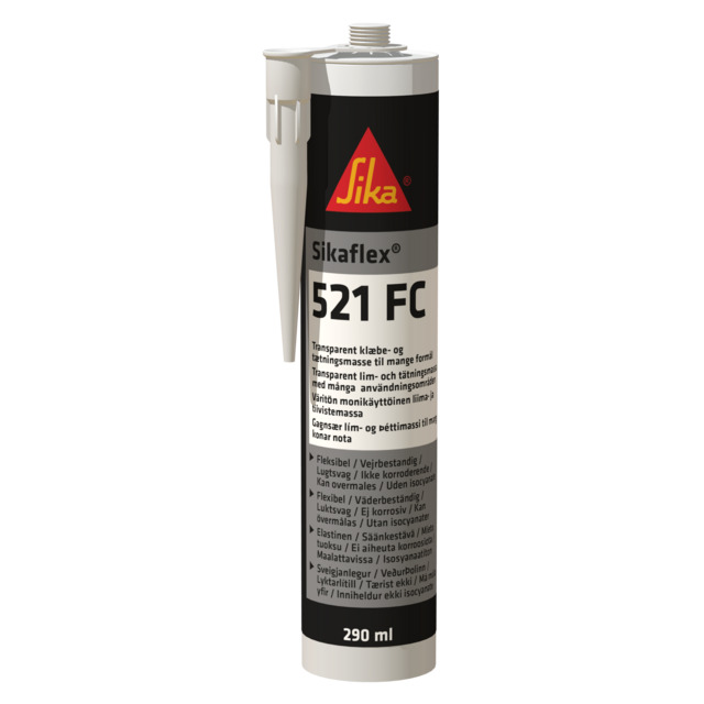 SIKAFLEX-521FC TRANSP 290ML LIM&FÖRSEGLINGSMASSA (12) | Beijerbygg Byggmaterial